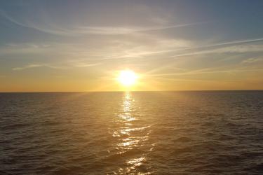 Sunrise from the survey boat..