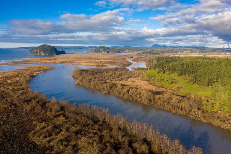 Aerial view of the Skagit River