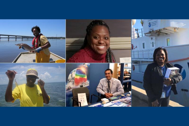 Collage of NOAA Fisheries employees for Black History Month 2022