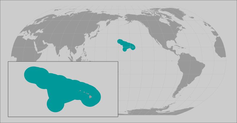Hawaiian monk seal range map