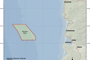 Map showing Tillamook Yelloweye Rockfish Conservation Area